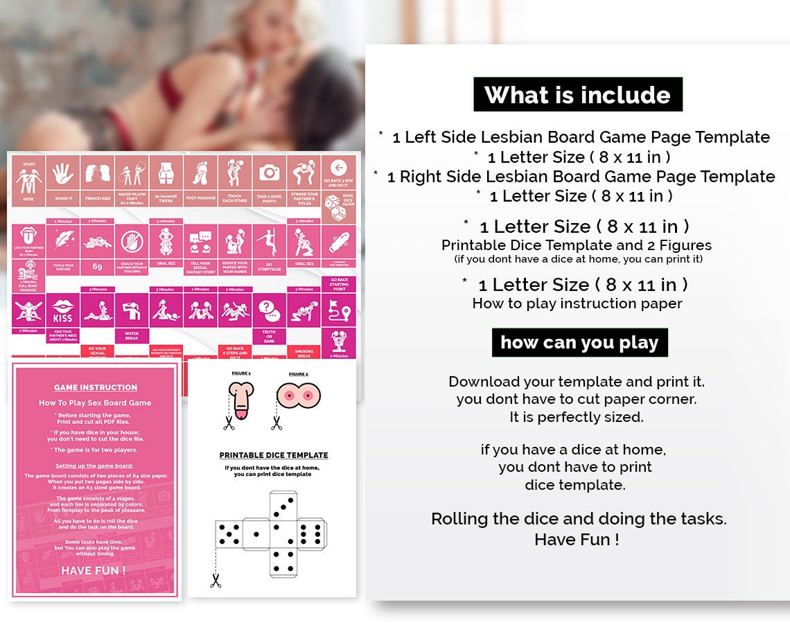 Printable Lesbian Couple Date Night Sex Game Lesbian Gift