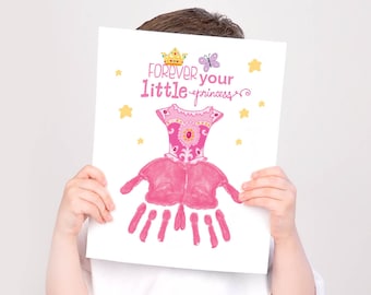 Printable Your Little Princess Handprint for Dad,  Father's Day Gift from Daughter, Gift for father’s day from girl, Keepsake Memory Craft
