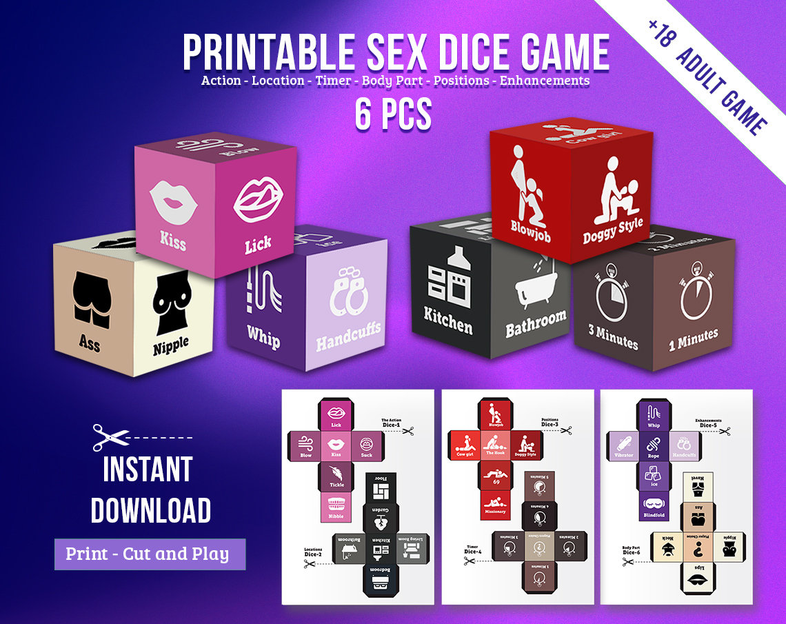 Printable Sex Dice Game, Adult Games for Couples, Naughty Sex Dice Game