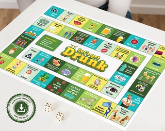 Juego de mesa para beber "Let's Get Drunk", juego para despedida de soltera, juego de beber digital, descarga instantánea.