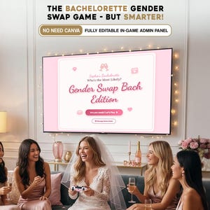 Gender-Swap Bachelorette Party Game, Who is Most Likely To, NOT A CANVA TEMPLATE, Play Bridal Shower Software with Built-in Admin Panel