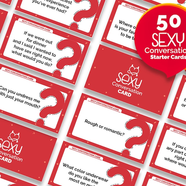 Printable Sexy Conversation Starters, Sexy Tinder Conversation Question Cards, Icebreaker Couple Conversation Cards, Instant Download