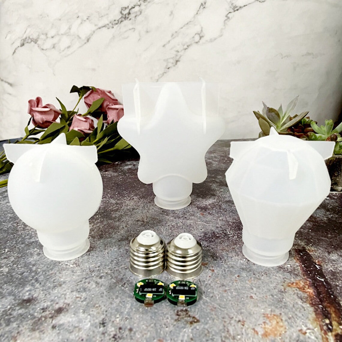 DIY light bulb resin molds LED light bulb silicone mold Etsy