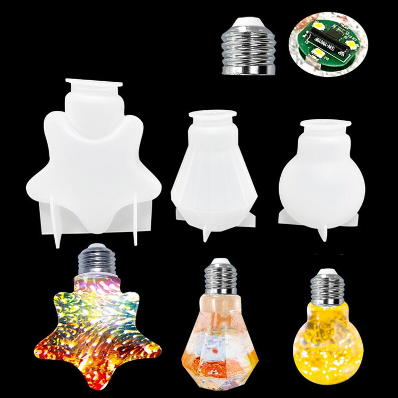 DIY light bulb resin molds LED light bulb silicone mold Etsy