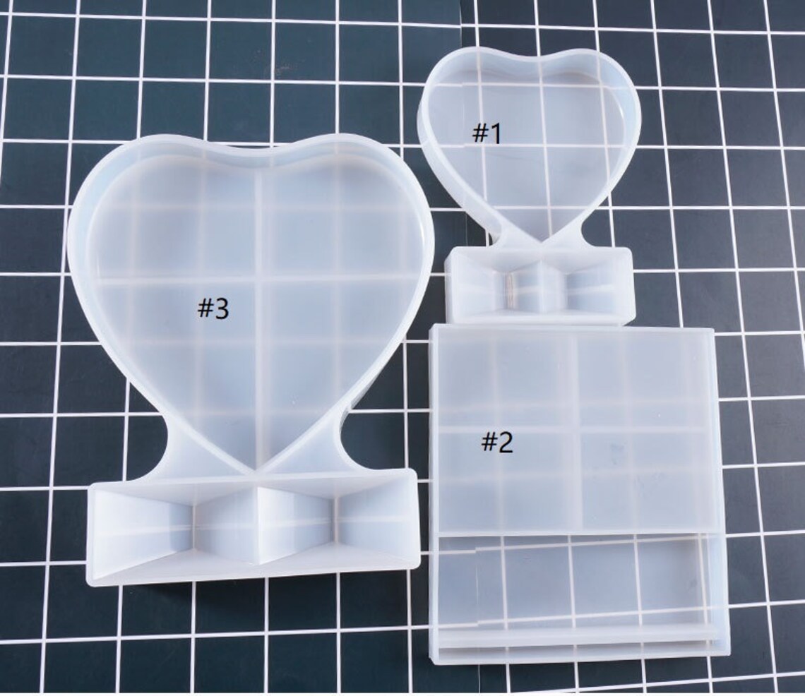 Bieiyhe Moule Silicone Cadre Photo Cœur - Moule Résine Époxy Avec 10 Chaînes - DIY Cadeau Personnalisé