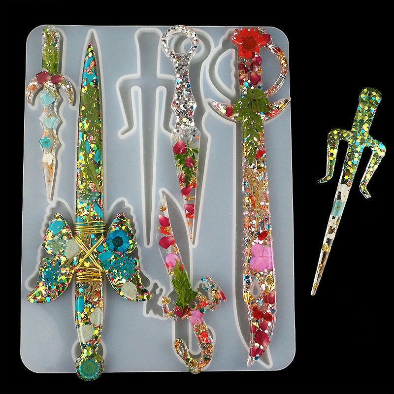 Resin Dagger Defense Molds Silicone Sword Knife Mold Self Etsy