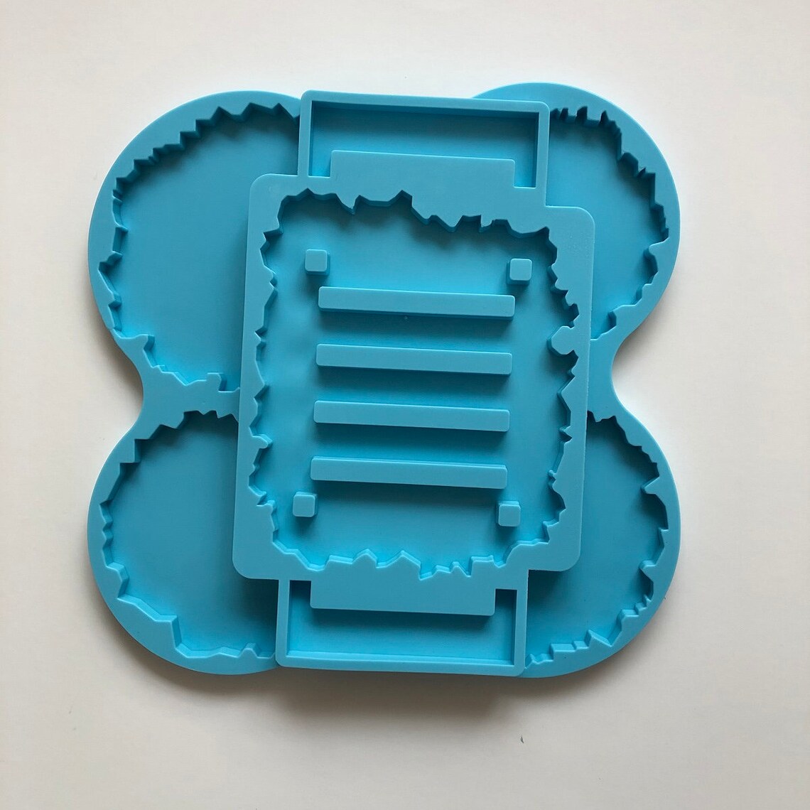 4 Coaster Mold Set GEODE COASTER MOLD Set with Holder Stand Etsy