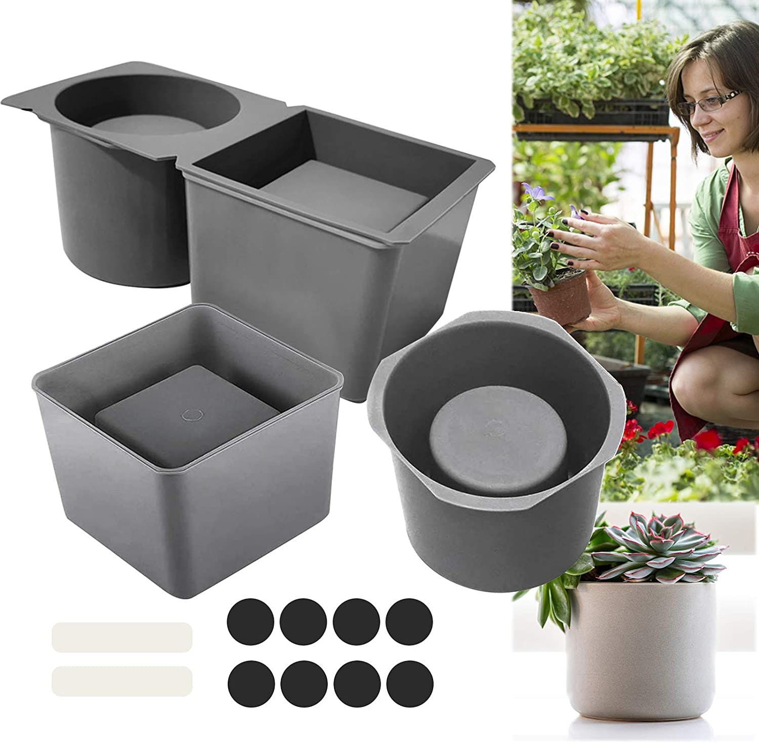 2 Pack Silicone Planter Mold Concrete Molds and Forms DIY Etsy