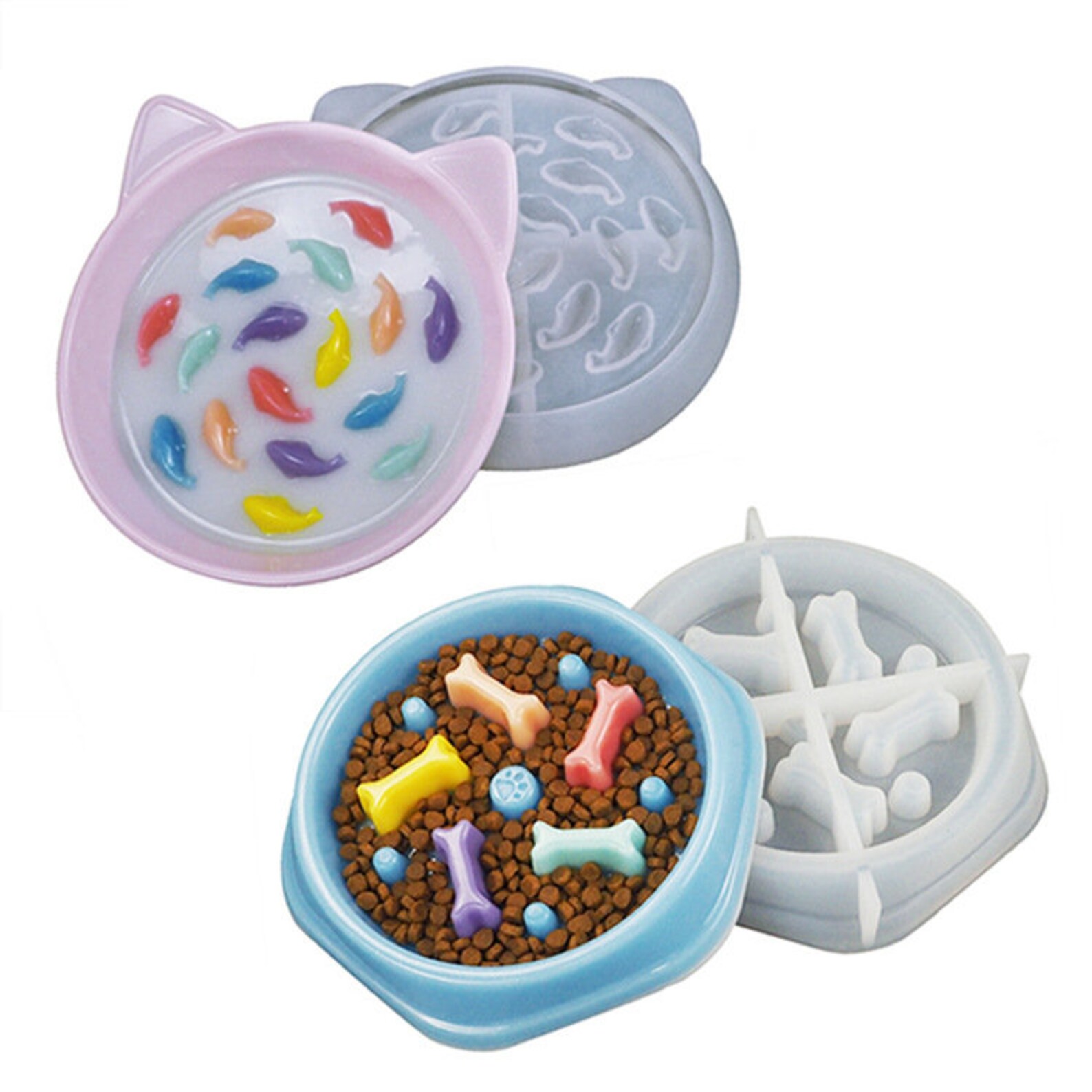 Dog food bowl silicone mold cat food plate mold for resin Etsy