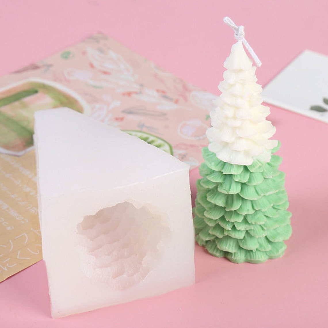 3D Christmas Tree Candle Mold silicone mold for candle making Etsy