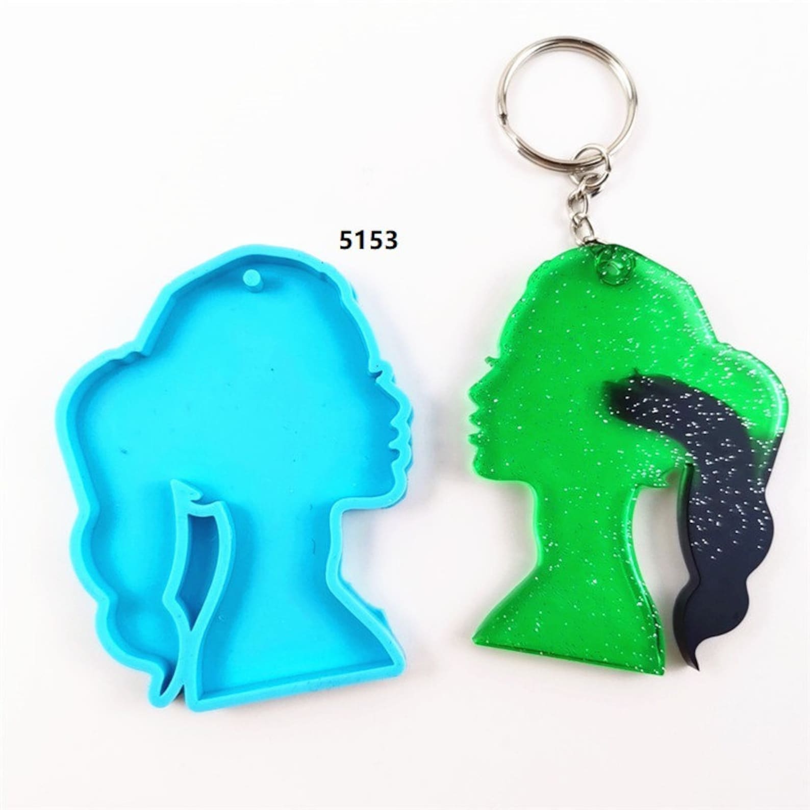 Lovely Girl Keychain mold resin Silicone mold for resin Etsy