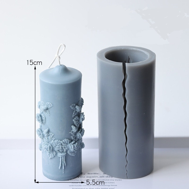 Carved cylinder candle mold silicone scented candles molds Etsy