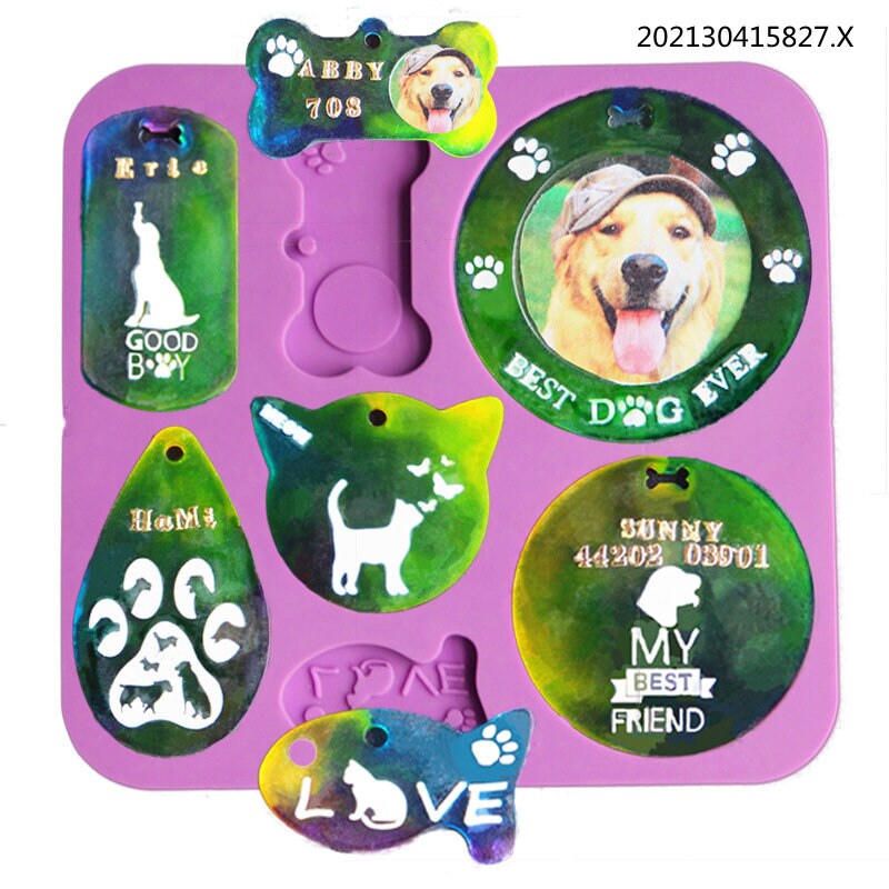 Resin dog tag mold dog bone pet tag mold resin silicone cat Etsy