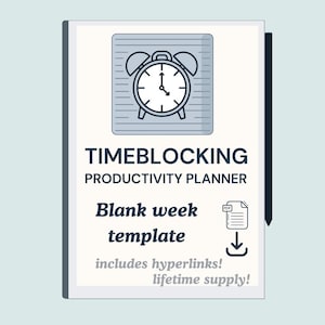 Time blocking productivity planner template for ReMarkable 2 / iPad (Digital Download) Cal Newport timeblocking