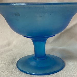 Blue Stretch Glass Sherbet 3.25&quot;