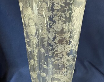 Rose Point Crystal Vase 13" #279 Cambridge Glass Company