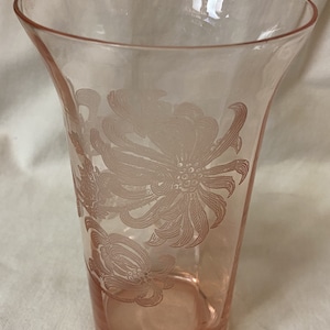 Carnation Pink Flat Ice Tea Tumbler 5.5&quot; Cambridge Glass Company