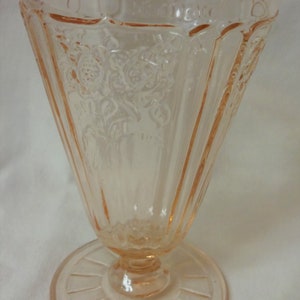 Mayfair Pink Water Tumbler Footed 5.25&quot; 10 oz Hocking Glass Company