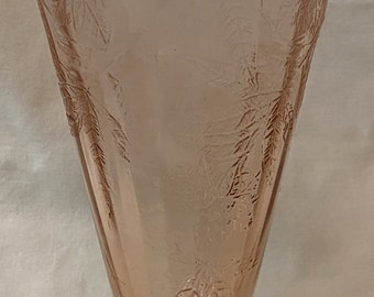 Floral Pink Tumbler 5.25" 9 oz Jeannette Glass Company