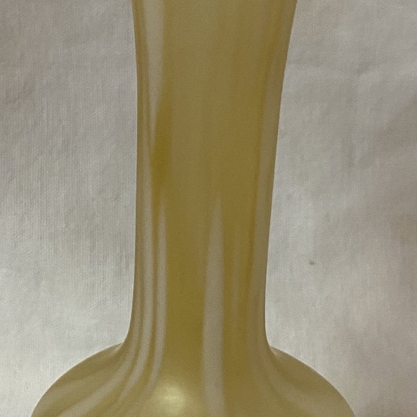 Bud Vase 8" Yellow and White