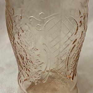 Normandie Pink Water Tumbler 4.25&quot; 9 oz Federal Glass Company