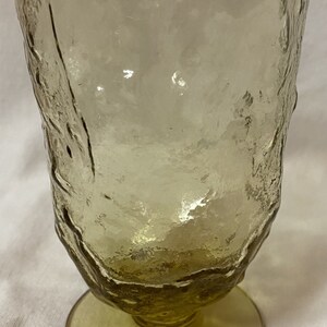 Crinkle Topaz Ice Tea Tumbler Footed 5.25&quot; 13 oz Morgantown Glass Company