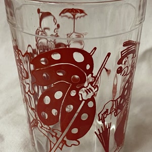 Clown Red Tumbler 4 1/8&quot; Hazel Atlas Glass Company