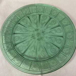 Doric and Pansy Ultramarine Dinner Plate 9&quot; Jeannette Glass Company