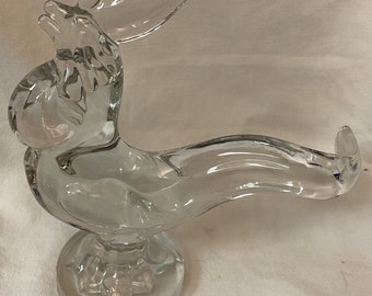 Rooster with Crooked Tail Crystal 7.5" New Martinsville Glass Company