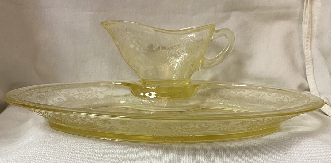 Florentine 2 Yellow Gravy Boat and Meat Plate 11.5 Etsy