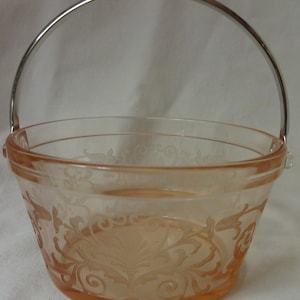 Versailles Rose Whipped Cream Pail 4.75&quot; Fostoria Glass Company