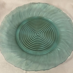Swirl Ultramarine Sherbet Plate 6.5&quot; Jeannette Glass Company
