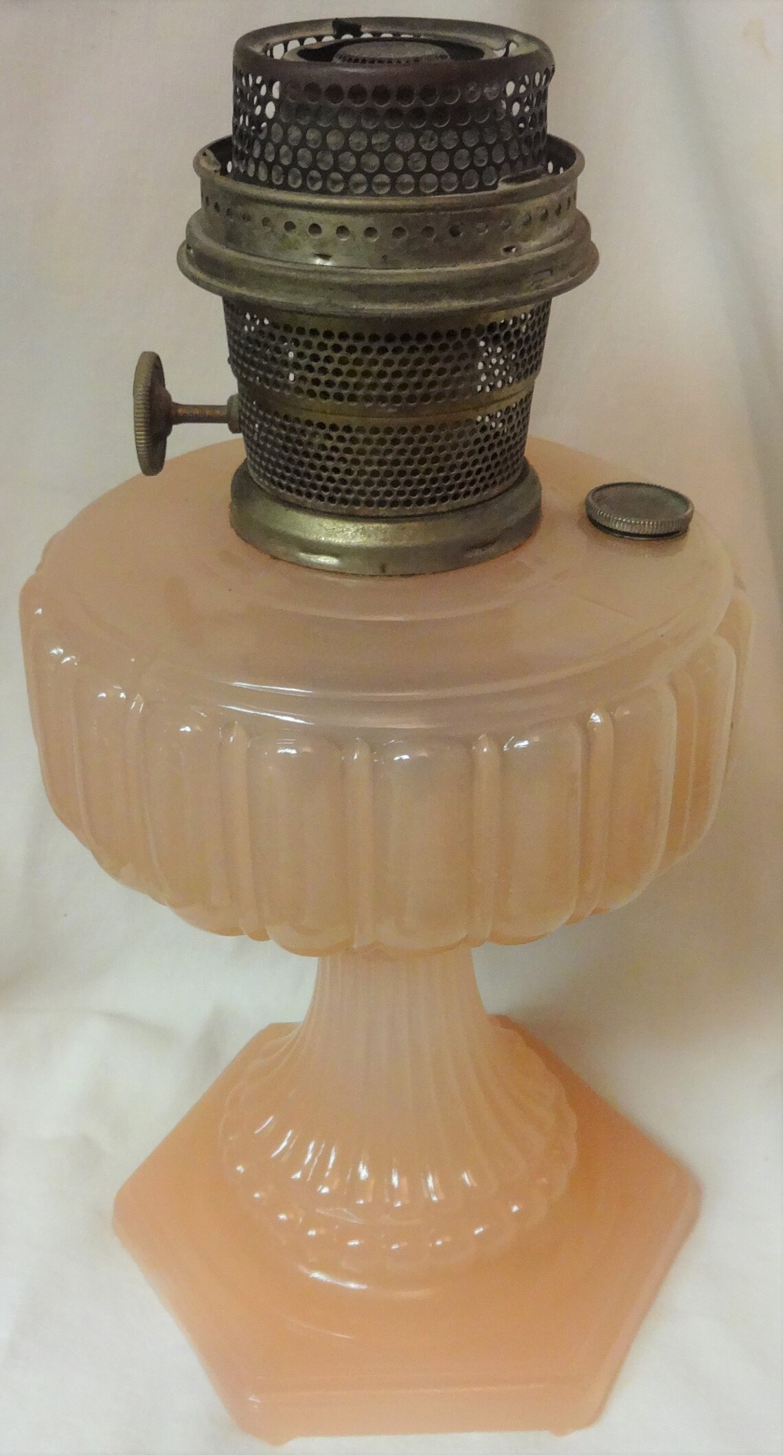 Cathedral Pink Moonstone Oil Lamp Aladdin Mantle Lamp Company Etsy