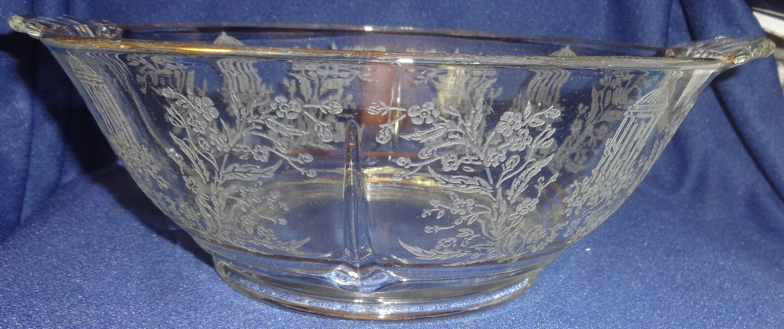 Gazebo Crystal Gold Trim Bowl 9 Handled 211 Paden City Etsy