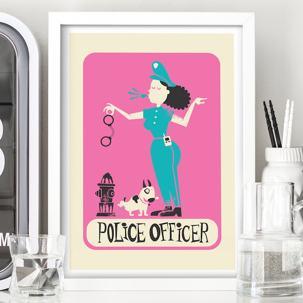 Funny Gift For Police Officer Poster, Police Department Presents, Graduation Print, Name of Your Choice, Mother Coworker Daughter NYPD