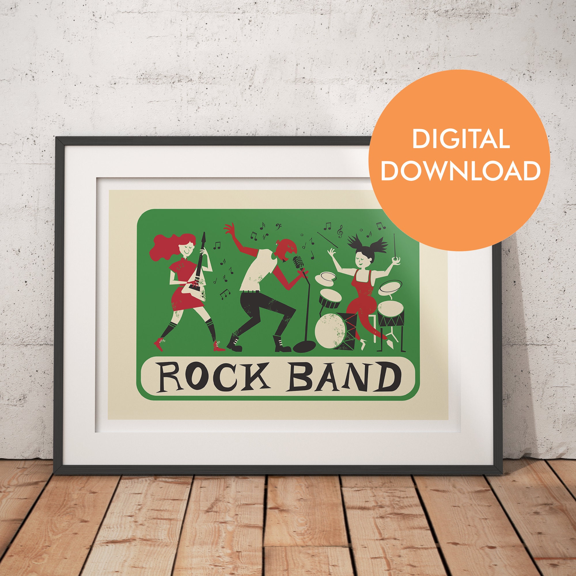 Pop/rock Band Printable Artwork Music Studio Decor Digital - Etsy