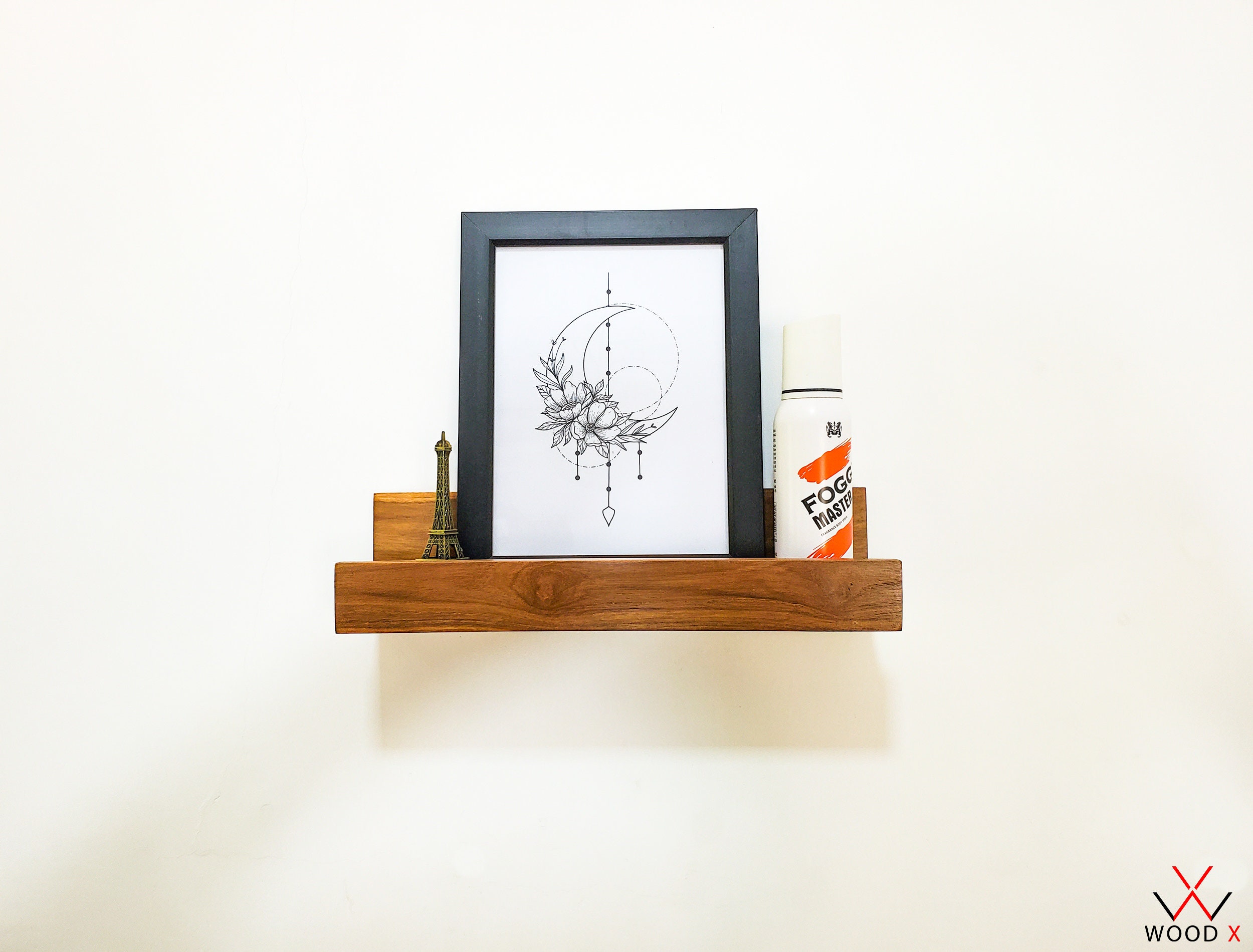 Floating Teak Shelf , Wooden Wall Shelf Made From Teak Wood Wall