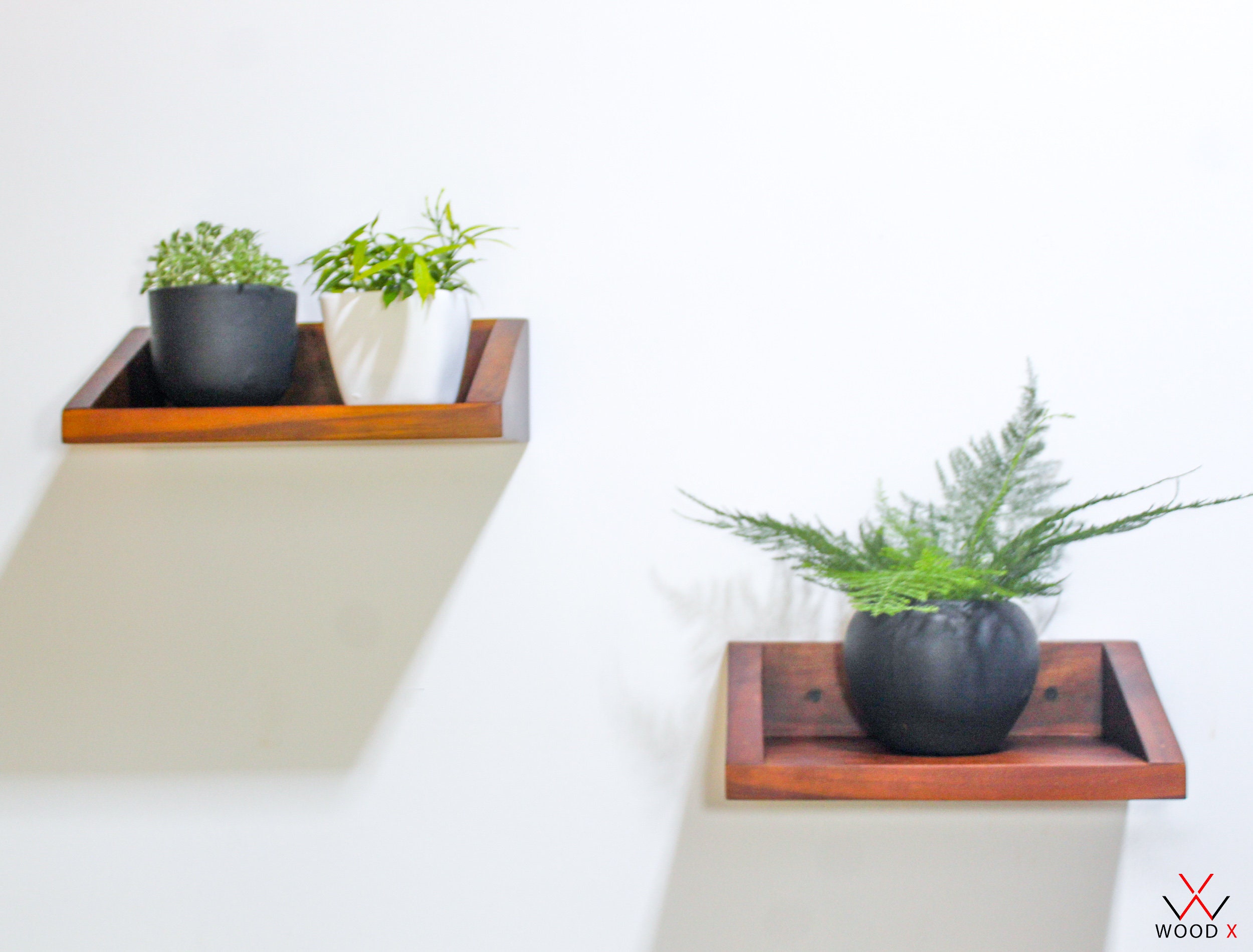 Teak Floating Shelves , Wooden Plant Shelves Made With Finest Teak Wood