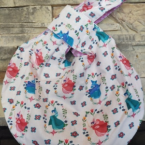 Japanese Knot Bag / Reversible Japanese Knot Bag / Large Japanese Knot Bag / Pink Floral Japanese Knot Bag / Fairy