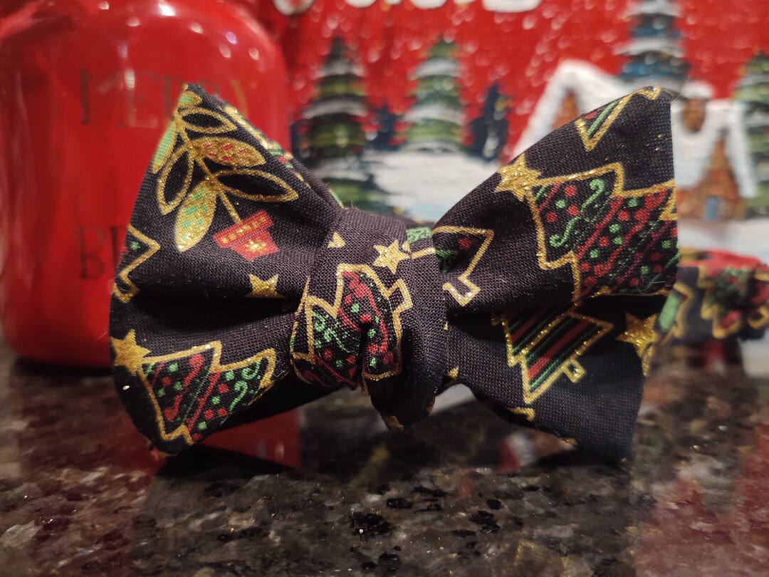 Christmas Bow Tie / Adult Self Tie Bow Tie / Christmas Tree Etsy UK