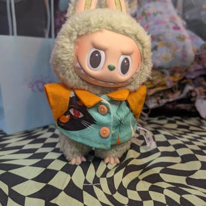 Labubu Shirt / Labubu Bowling Shirt/ Handsewn Labubu Shirt /17cm Mini Shirt