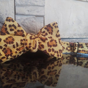 Leopard Print Bow Tie / Self Tie Bow Tie / Adult Bow Tie / Animal Print Bow Tie / Leopard Print / Novelty Bow Tie