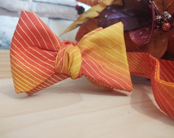 Pajarita naranja para adultos / Pajarita para adultos / Pajarita para adultos de Halloween / Pajarita de otoño / Rayas naranjas