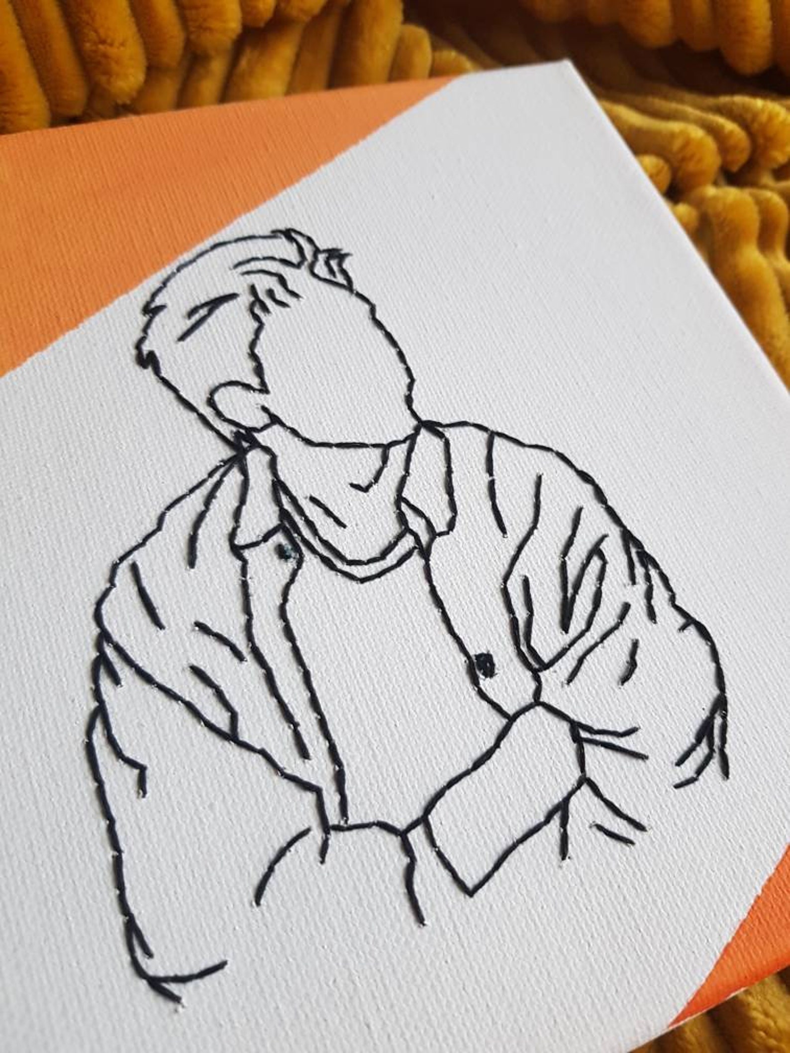 BTS RM embroidery on canvas Etsy