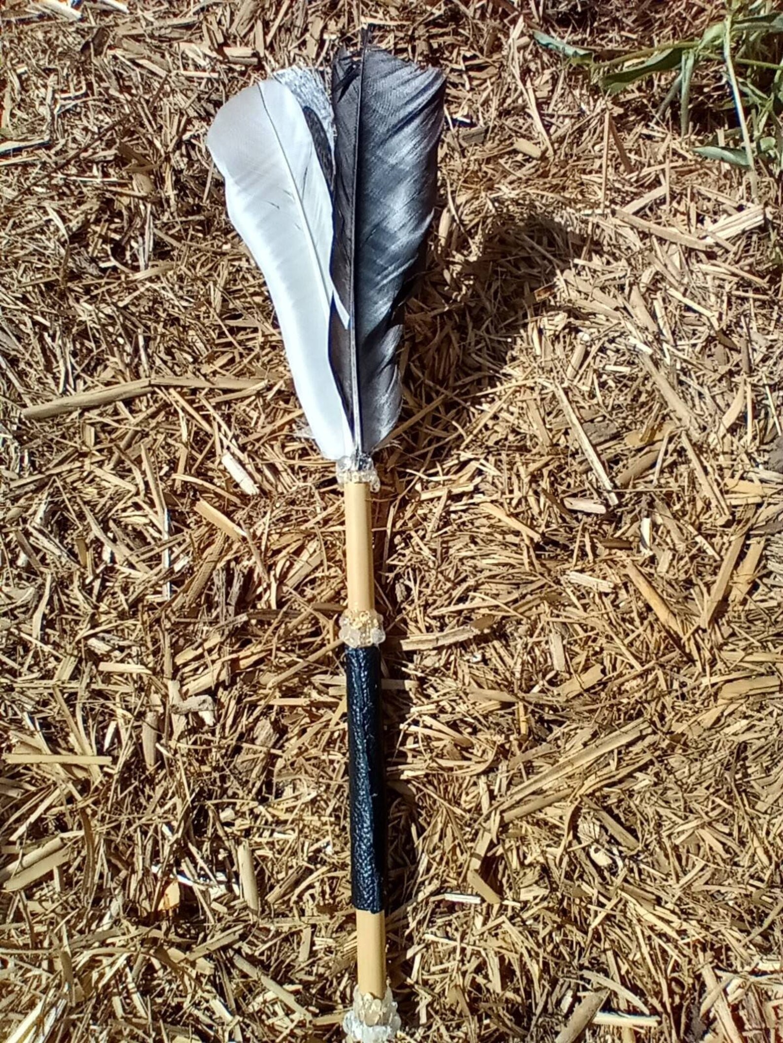 The Balancer Shamanic healing feather wand and rattle with Etsy