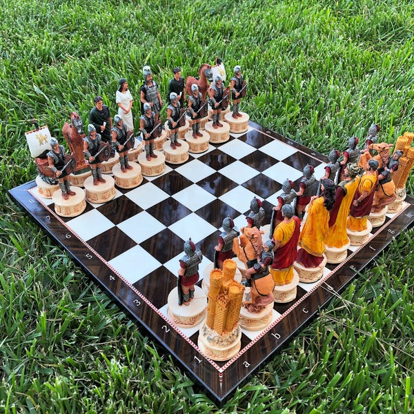 Trojan vs Sparta Chess Set, Chess, Chess Set, Chess Set Handmade, Chess Game, Board Game, Chess Board, Polyester Chess, Birthday Gifts