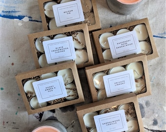 Tea Lights 6 Pack in Gift Packaging | Premium Soy Wax Scented Candles | Our Most Popular Scents! | Handmade in Chicago