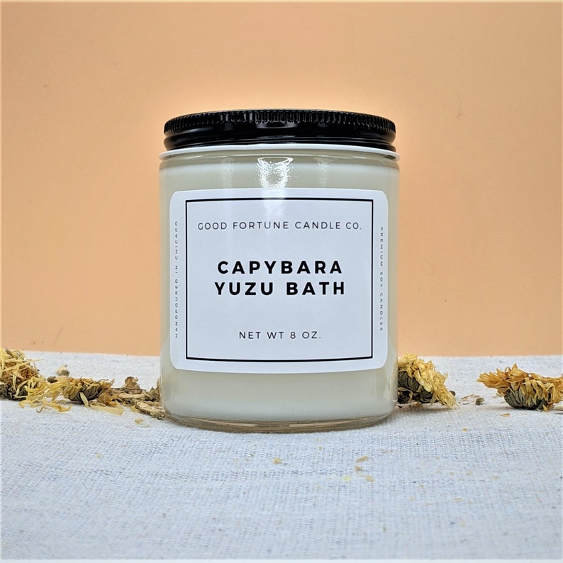 Capybara Yuzu Bath Premium Soy Wax Scented Candle Spring Etsy