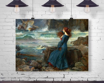 Dekoration MIRANDA THE TEMPEST SHIPWRECK OCEAN SEA 1916 PAINTING