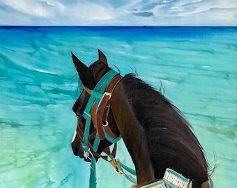 キャンバスに描かれた大きな馬の油絵：アレクサンダー・シェンデロフ